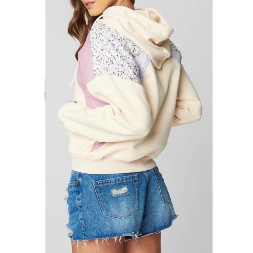 BlankNYC Patchwork Hoodie In Good Lookin Small